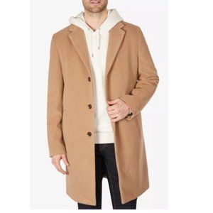 Tommy Hilfiger Men's Addison Wool-Blend Trim Fit Overcoat